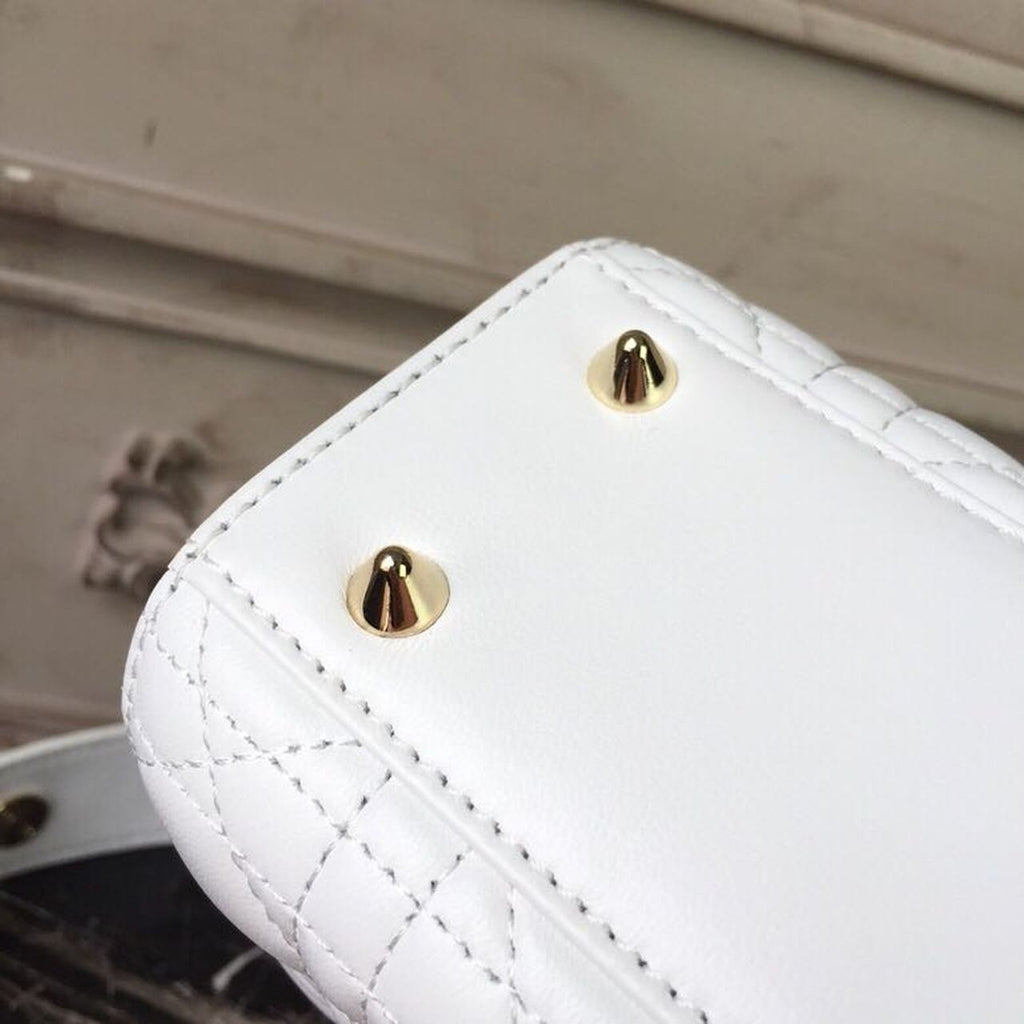 GLAMI Small Lady Bag Gold Toned Hardware White For Women 20cm/8in CD M0538OCAL_M030
