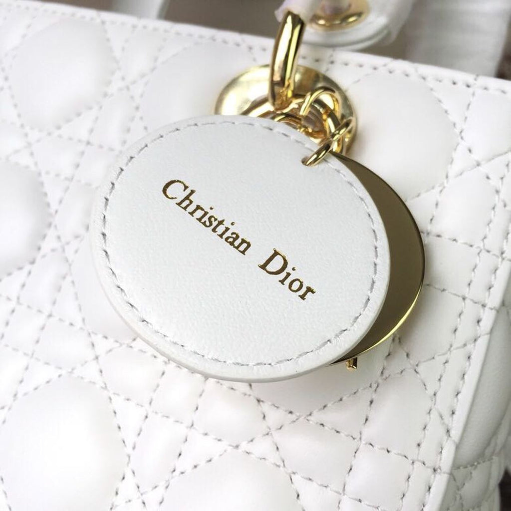 GLAMI MeGLAMIum Lady Bag Gold Toned Hardware White For Women 24cm/9in CD