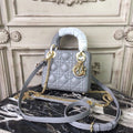 GLAMI Mini Lady Bag Gold Toned Hardware Grey For Women 18cm/7in CD