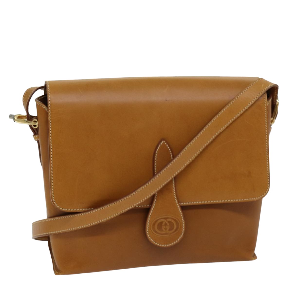 GUCCI Shoulder Bag Leather Brown 75672