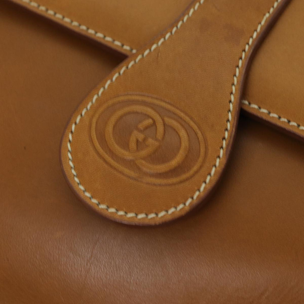 GUCCI Shoulder Bag Leather Brown 75672
