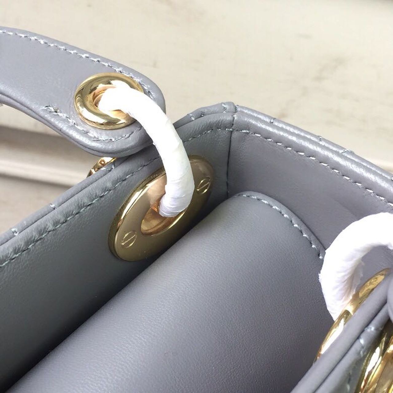 GLAMI Mini Lady Bag Gold Toned Hardware Grey For Women 18cm/7in CD