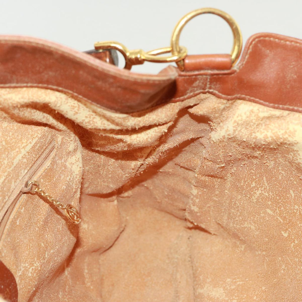 GUCCI Bamboo Shoulder Bag Leather 2way Brown 001 1014 1577 75676