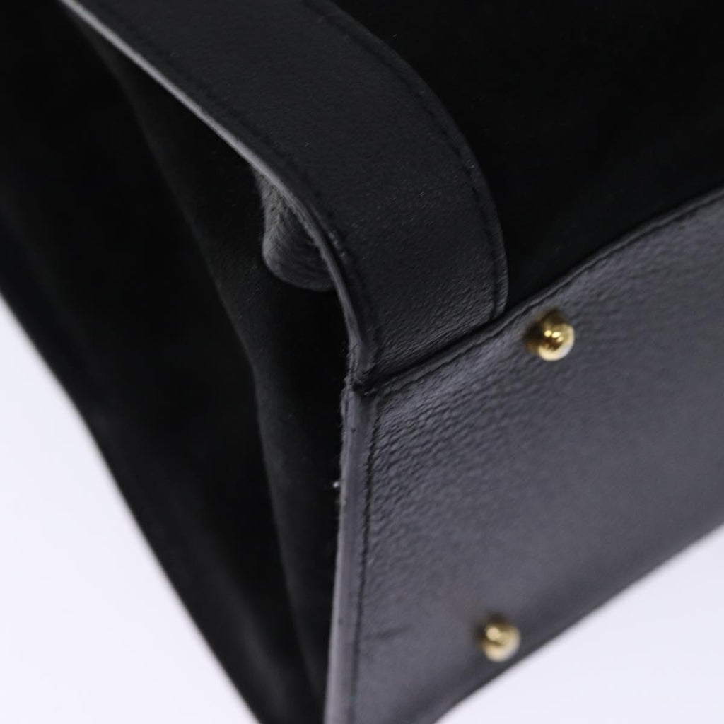 GUCCI Bamboo Tote Bag Suede Black 002 1186 0259 75677