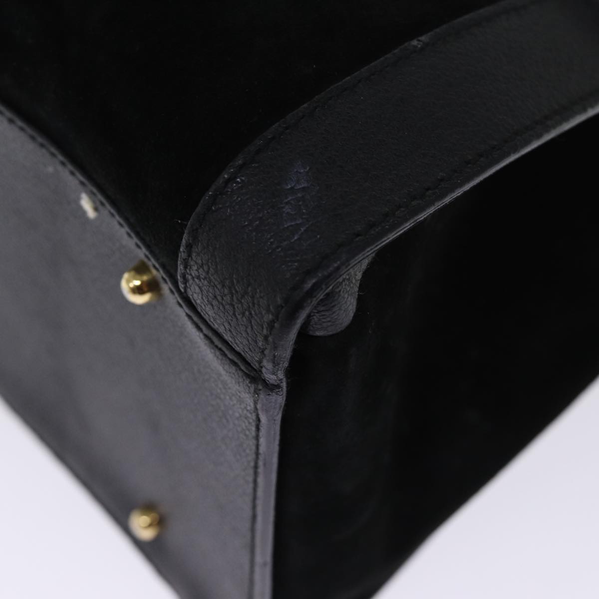 GUCCI Bamboo Tote Bag Suede Black 002 1186 0259 75677