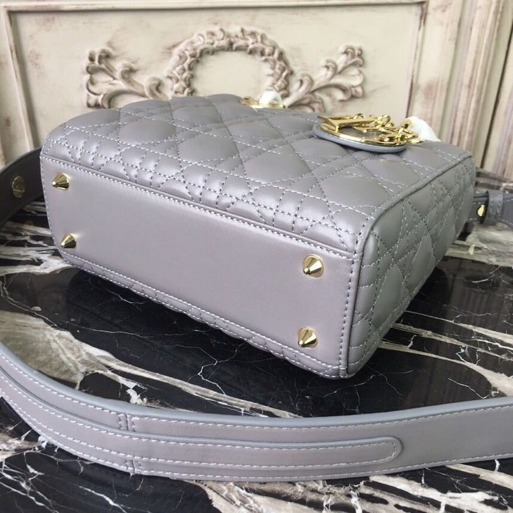 GLAMI Small Lady Bag Gold Toned Hardware Grey For Women 20cm/8in CD