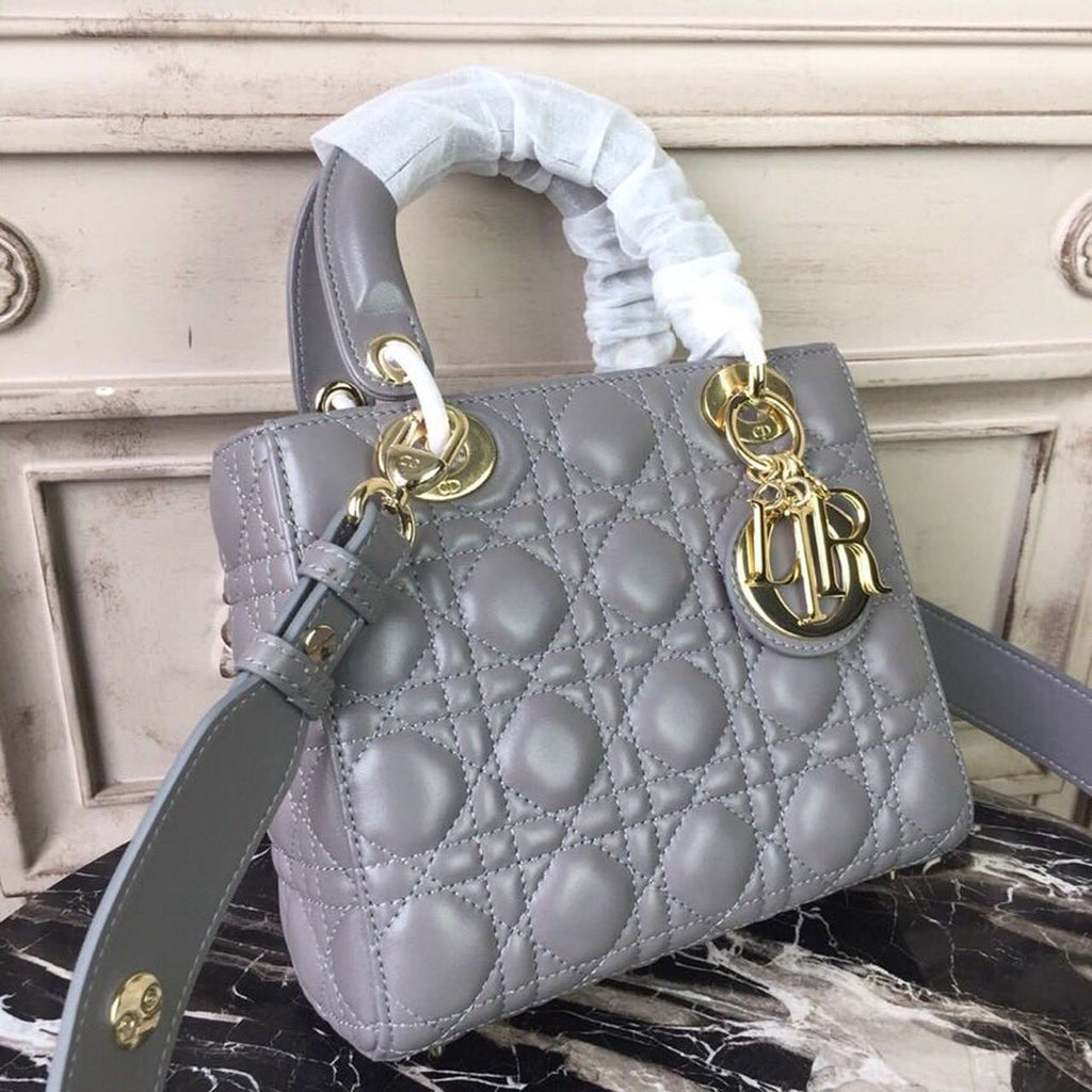 GLAMI Small Lady Bag Gold Toned Hardware Grey For Women 20cm/8in CD