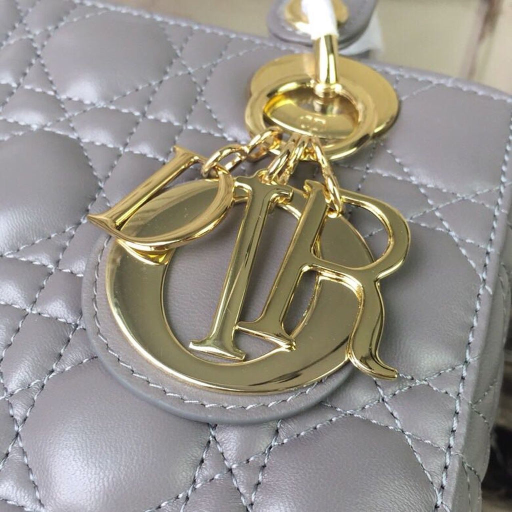 GLAMI Small Lady Bag Gold Toned Hardware Grey For Women 20cm/8in CD