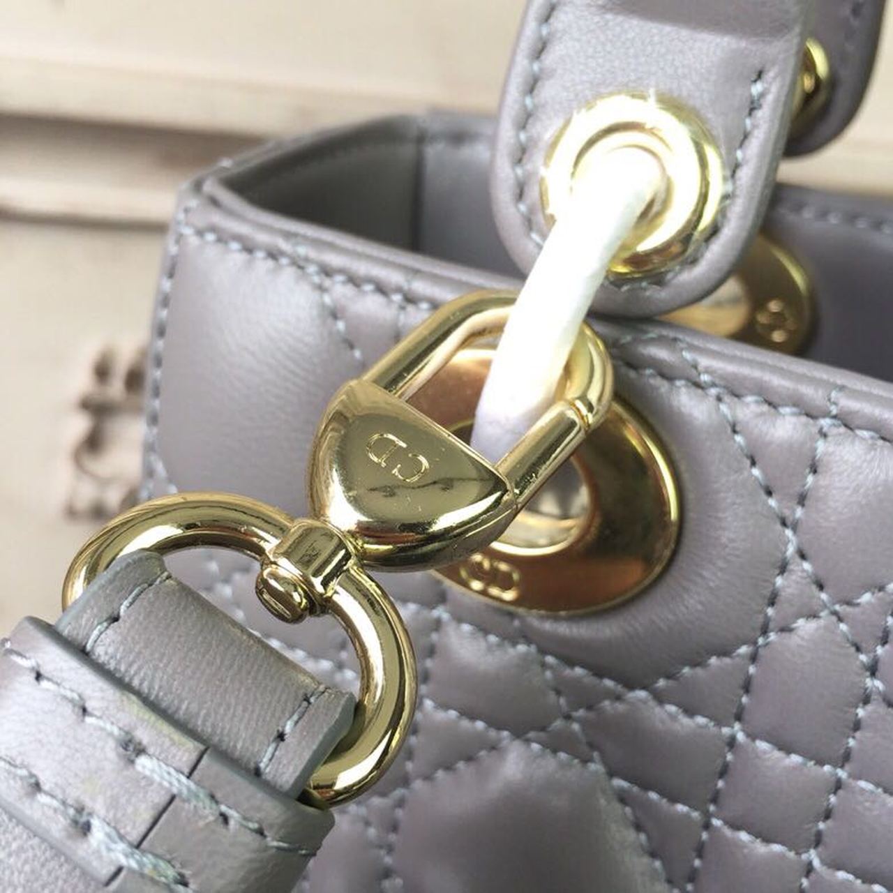 GLAMI Small Lady Bag Gold Toned Hardware Grey For Women 20cm/8in CD