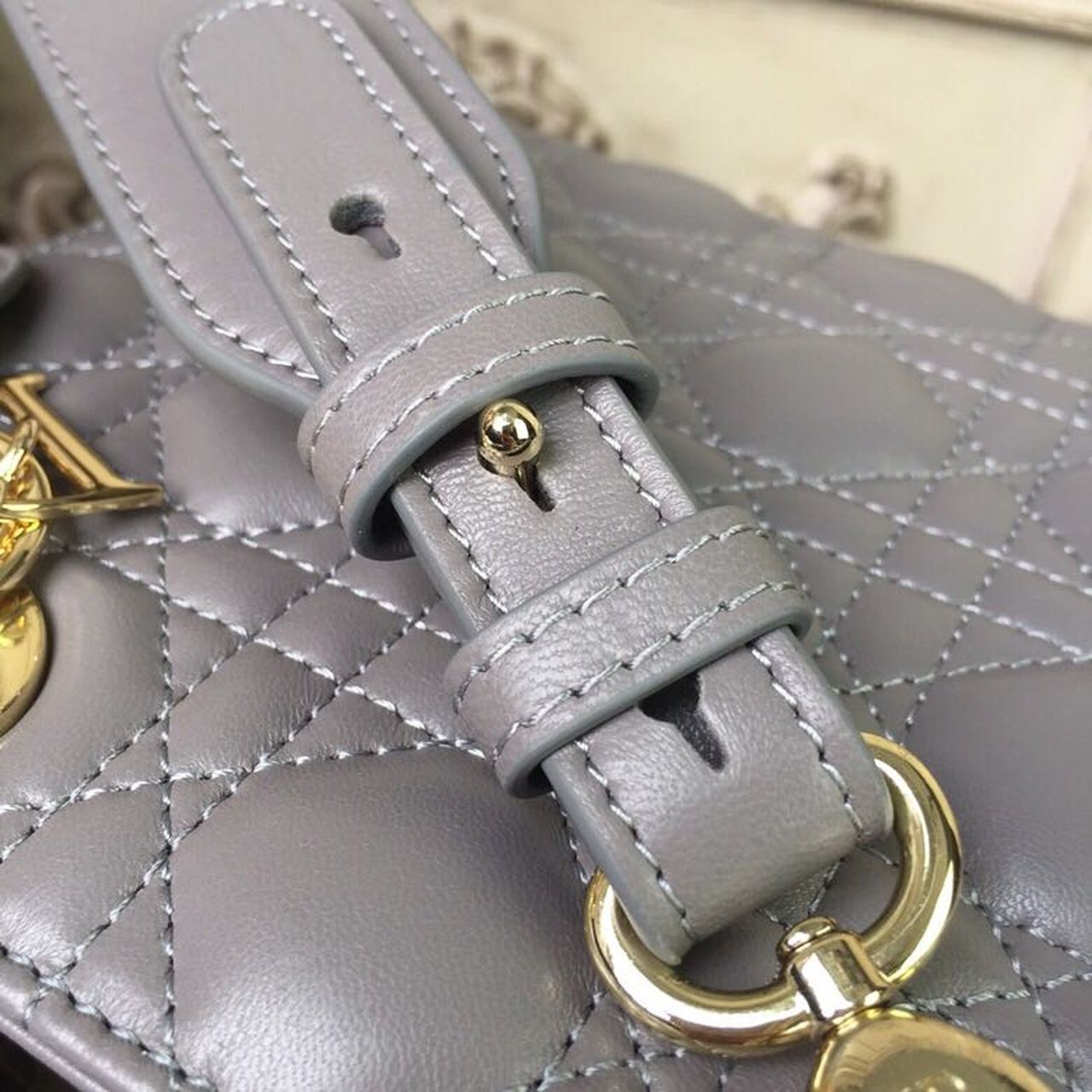 GLAMI Small Lady Bag Gold Toned Hardware Grey For Women 20cm/8in CD