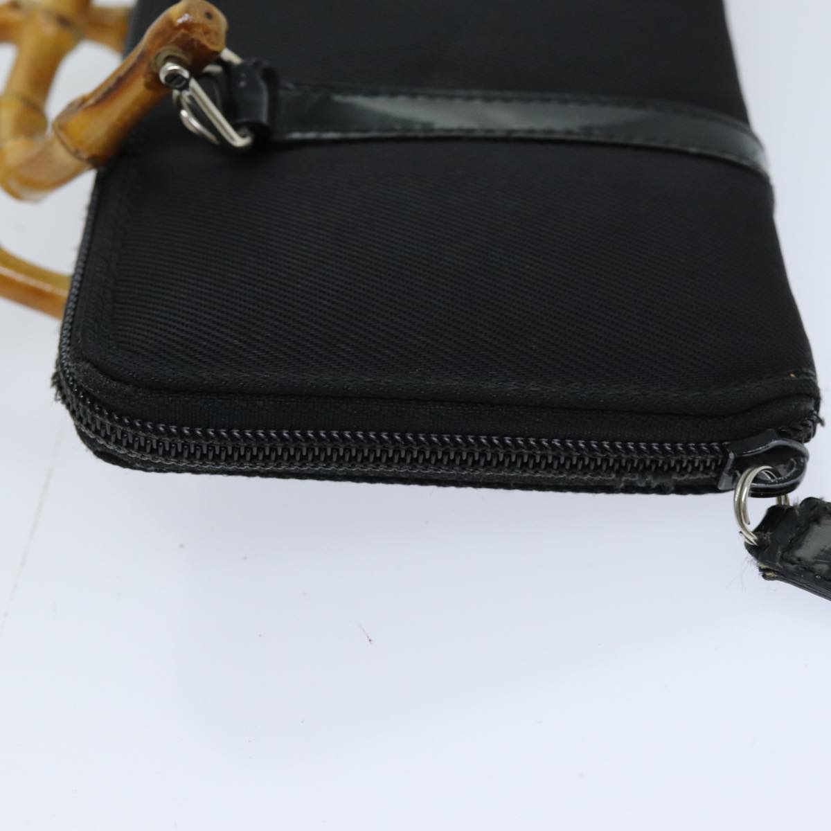 GUCCI Bamboo Shoulder Bag Nylon 2way Black 039 1998 0700 75687