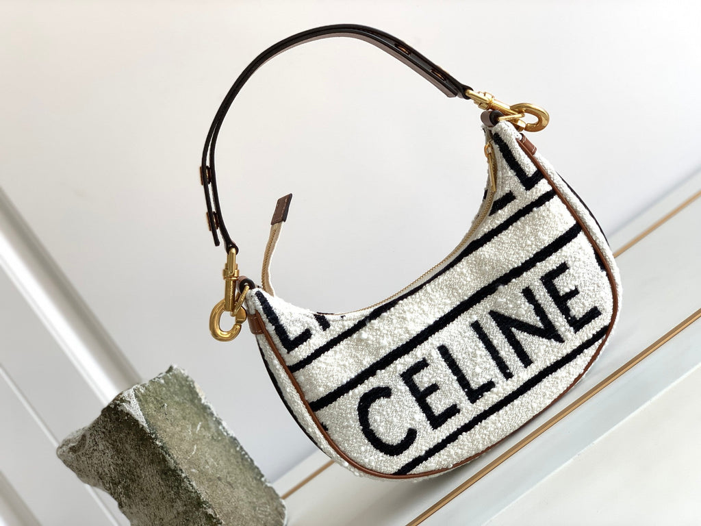 GLAMI MeGLAMIum Ava Strap Bag In Textile With GLAMI All-Over White / Black For Women 9in/23cm 196922EFU.01WB