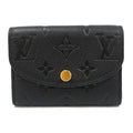 Louis Vuitton Monogram Emplant Portemone Rosary M81455 Leather Noir Black Double Fold Wallet Wallet Small