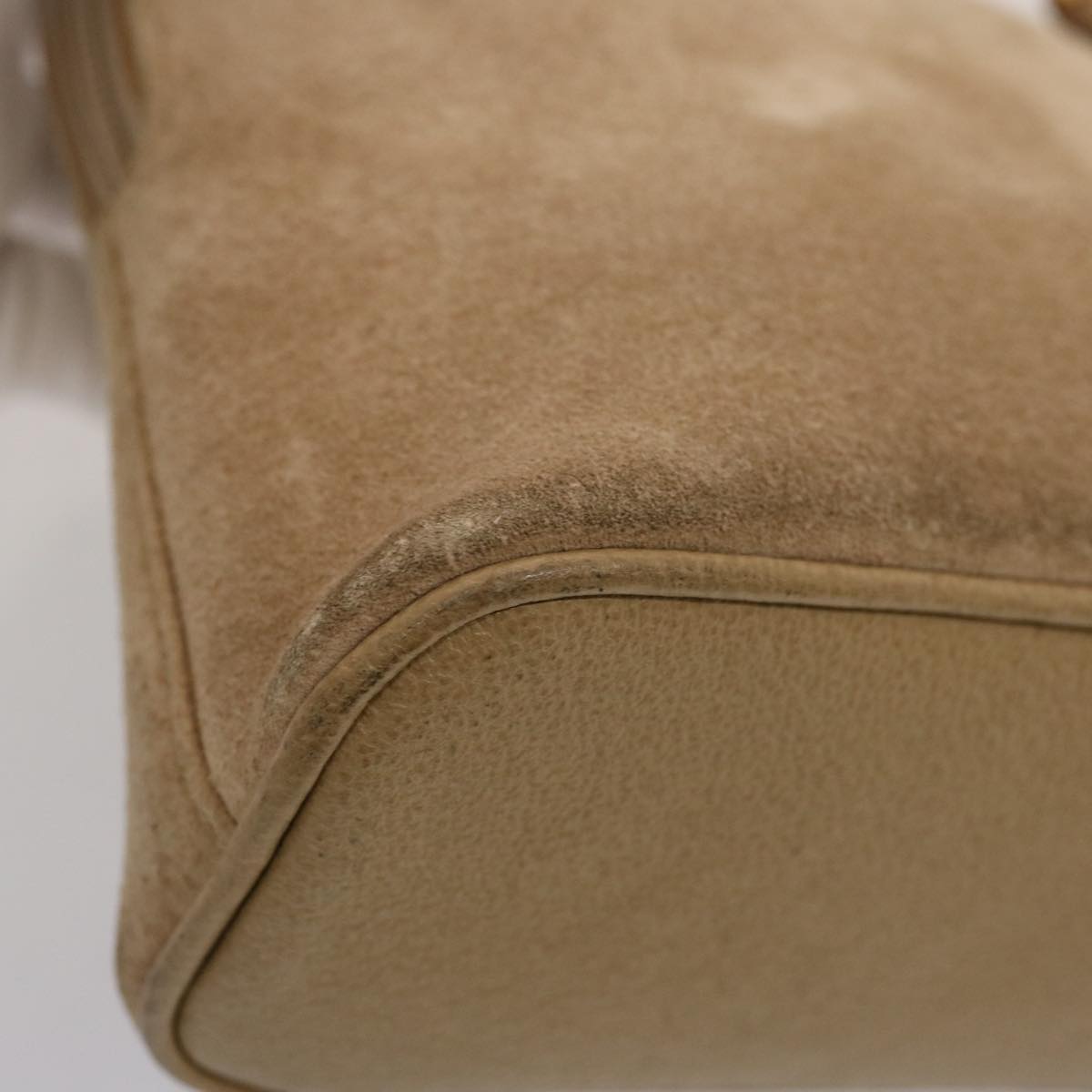 GUCCI Bamboo Hand Bag Suede 2way Beige 007 2032 0231 75795