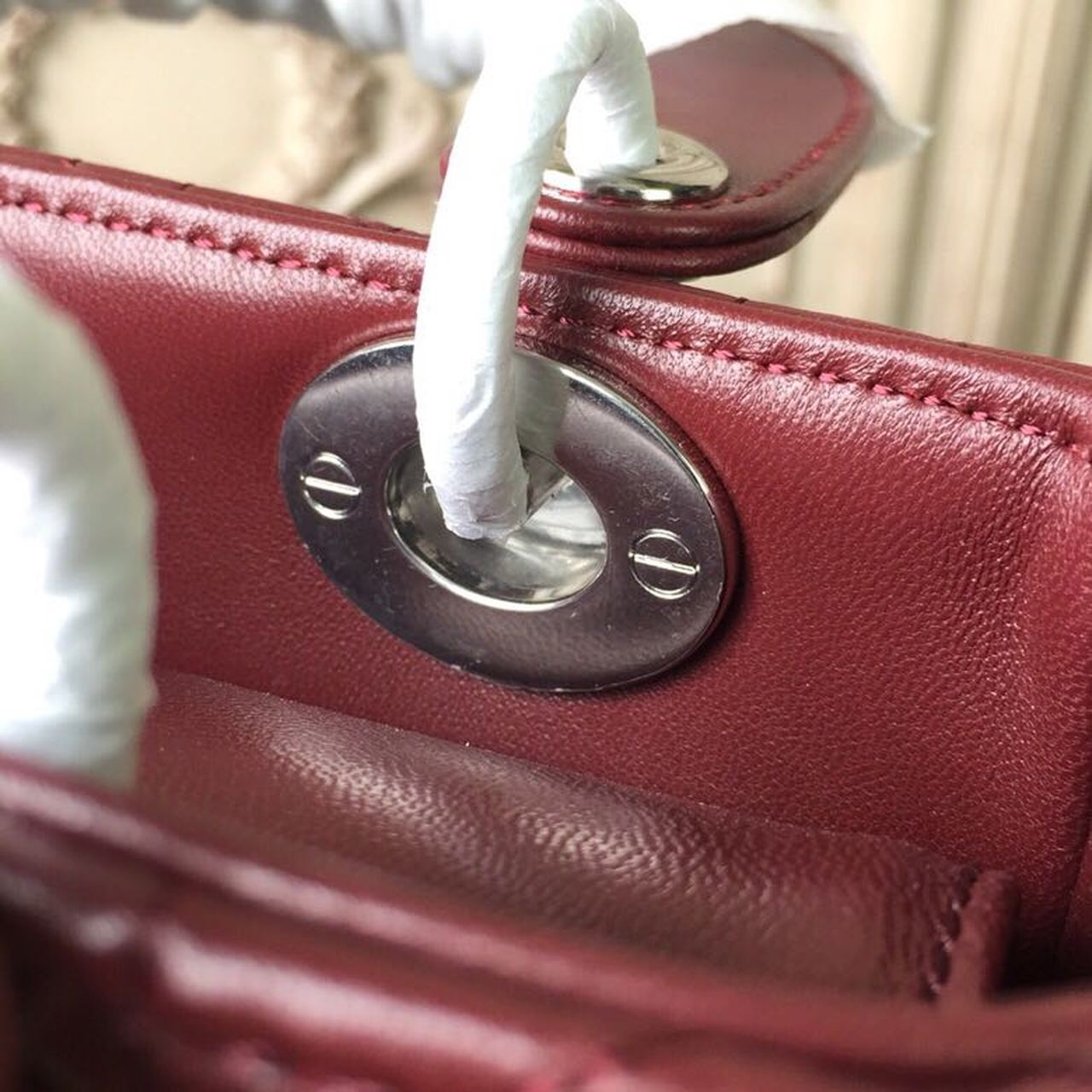 GLAMI Small Lady Bag Silver Hardware Burgundy For Women 8in/20cm CD