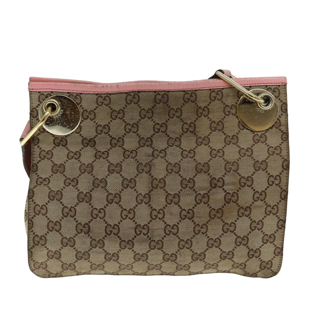 GUCCI GG Canvas Shoulder Bag Beige 120841 75829