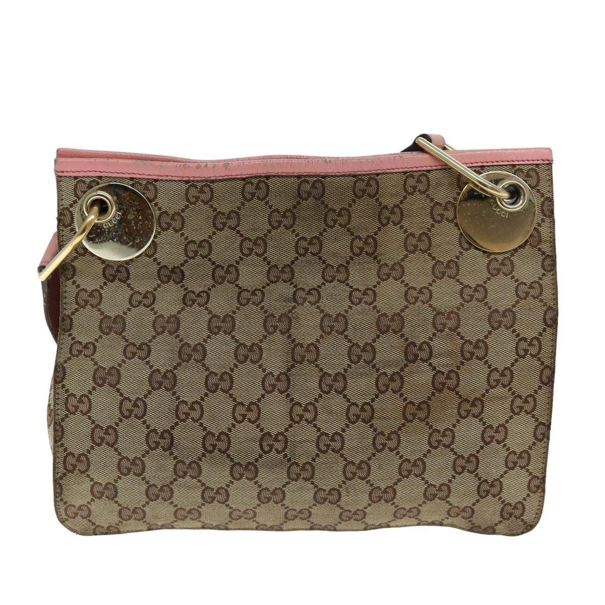 GUCCI GG Canvas Shoulder Bag Beige 120841 75829