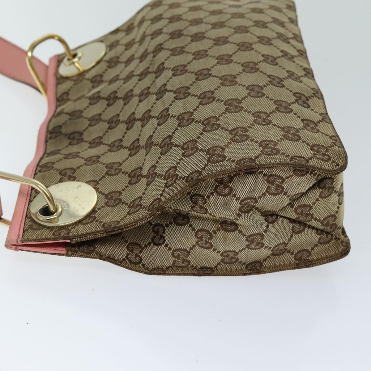 GUCCI GG Canvas Shoulder Bag Beige 120841 75829