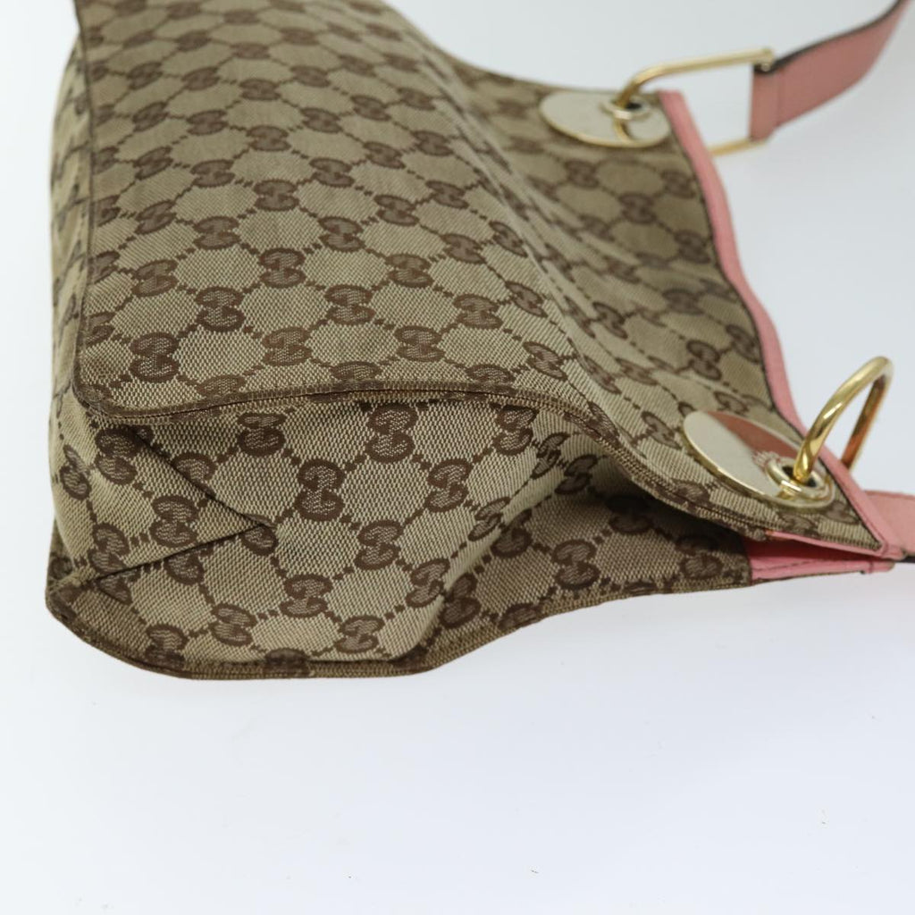 GUCCI GG Canvas Shoulder Bag Beige 120841 75829