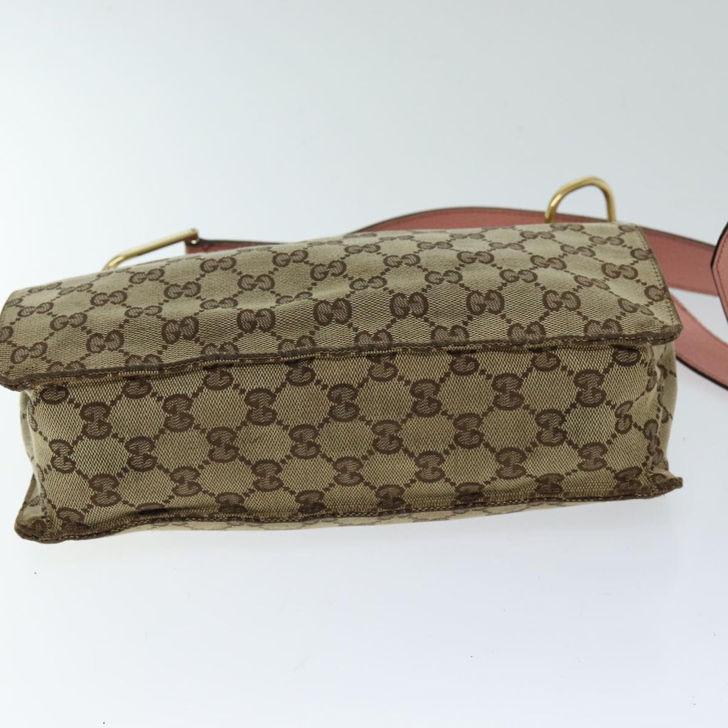 GUCCI GG Canvas Shoulder Bag Beige 120841 75829