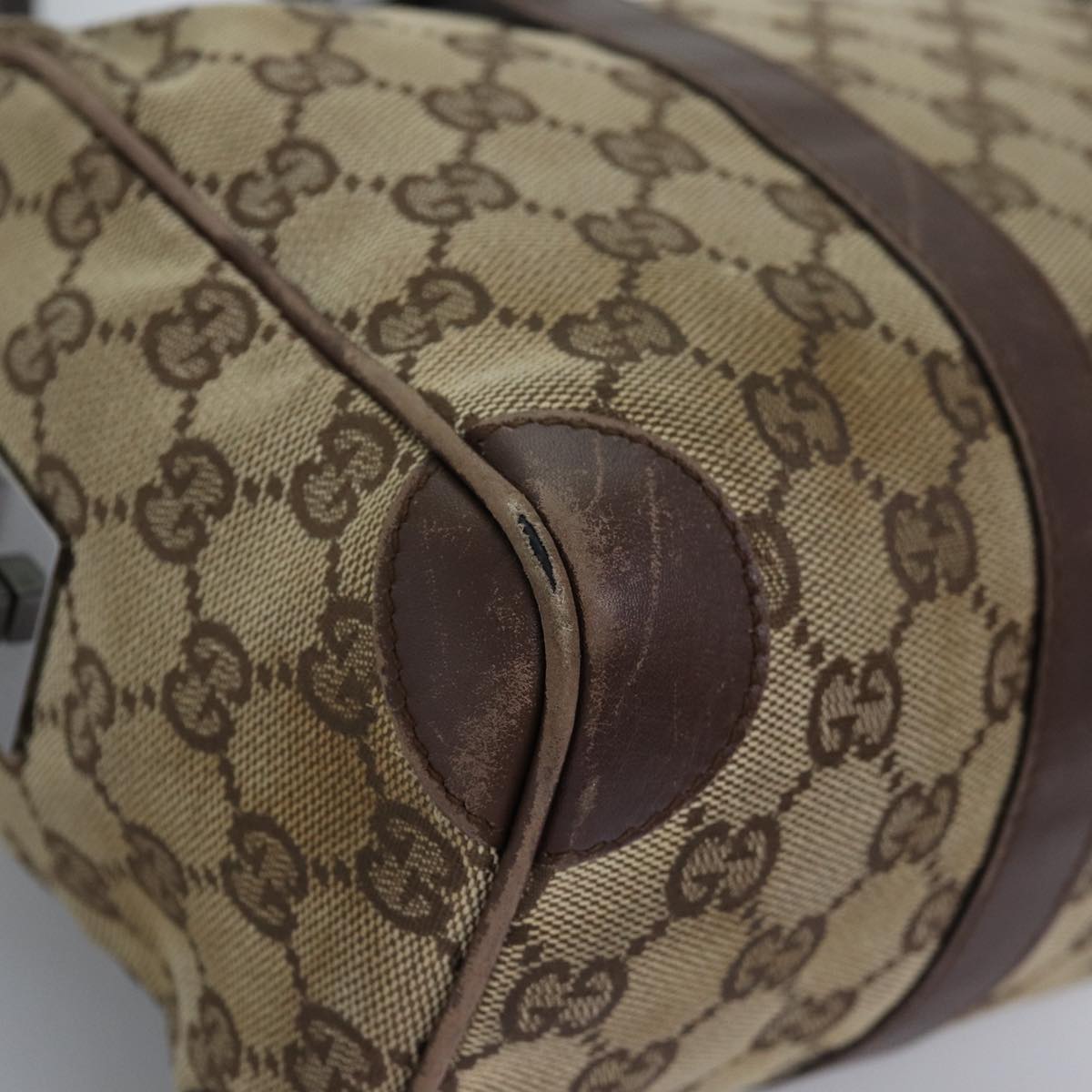 GUCCI GG Canvas Hand Bag Beige 30458 75831