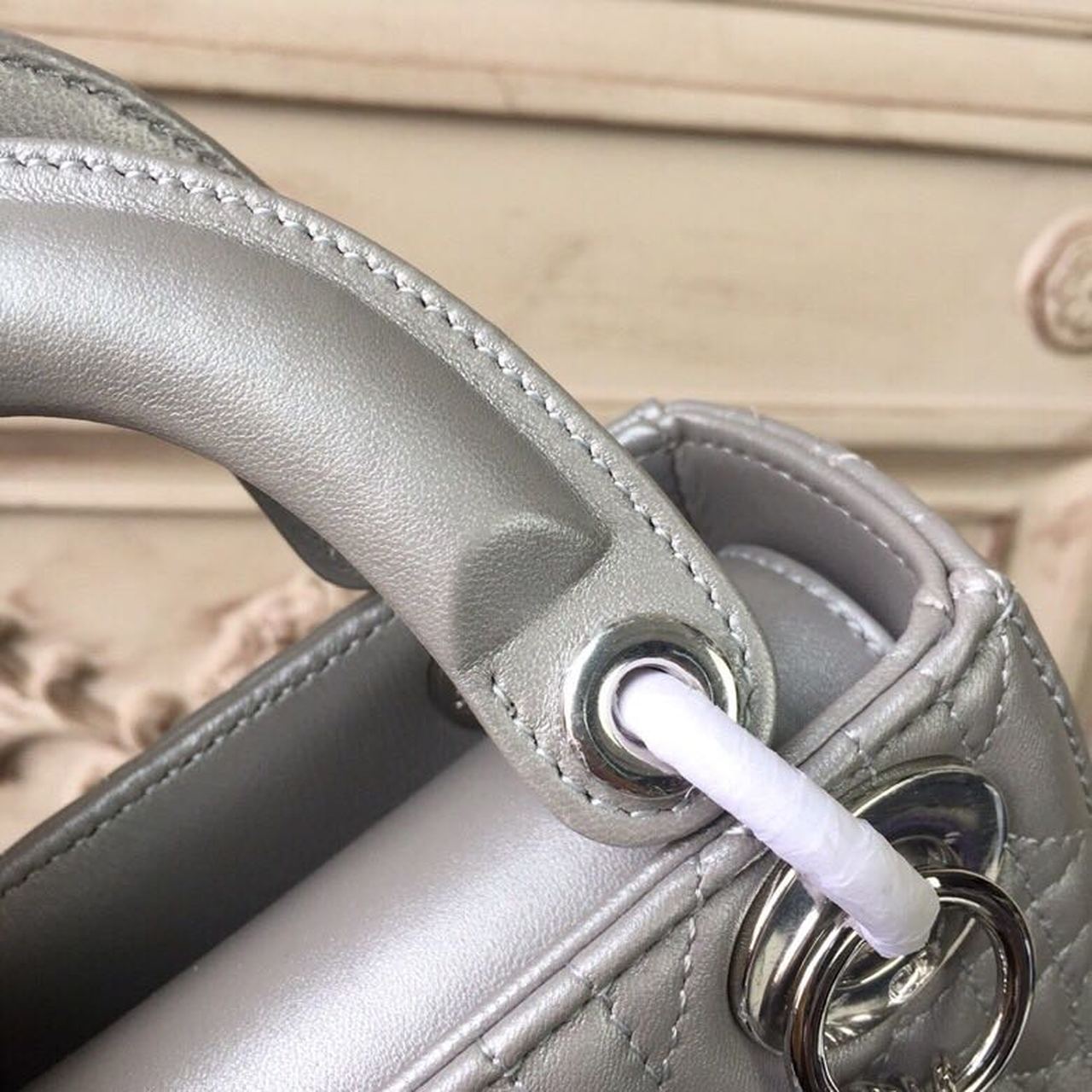 GLAMI Mini Lady Bag with Chain Silver Hardware Spring/Summer Collection, Pearl Gold, For Women WomenÃ¢â‚¬â„¢s Handbags, 18cm CD