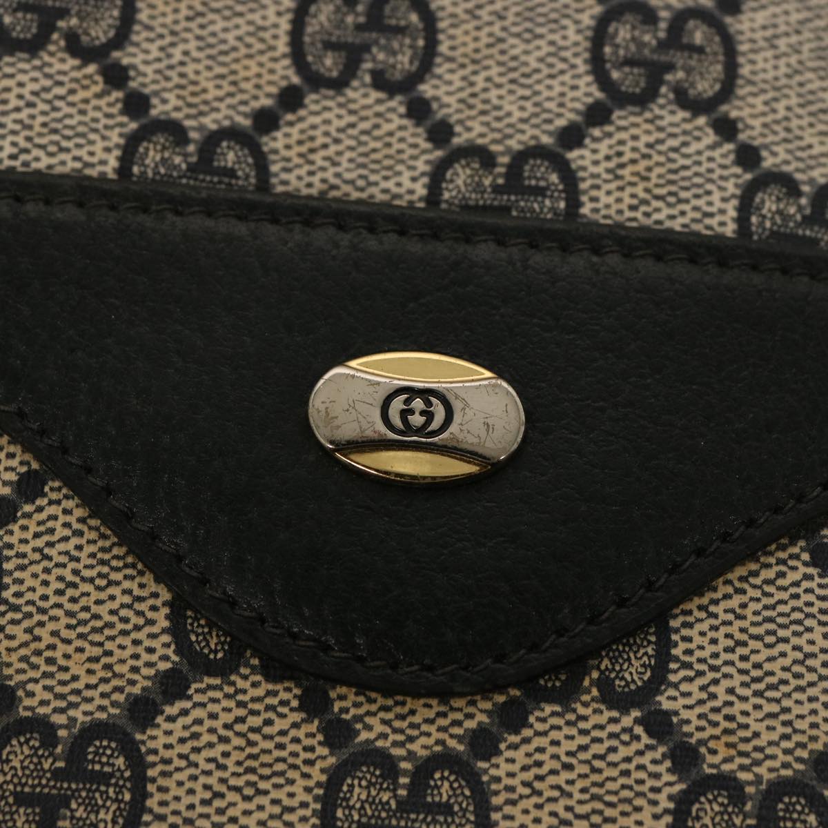 GUCCI GG Supreme Sherry Line Tote Bag PVC Navy Red 39 02 003 75833
