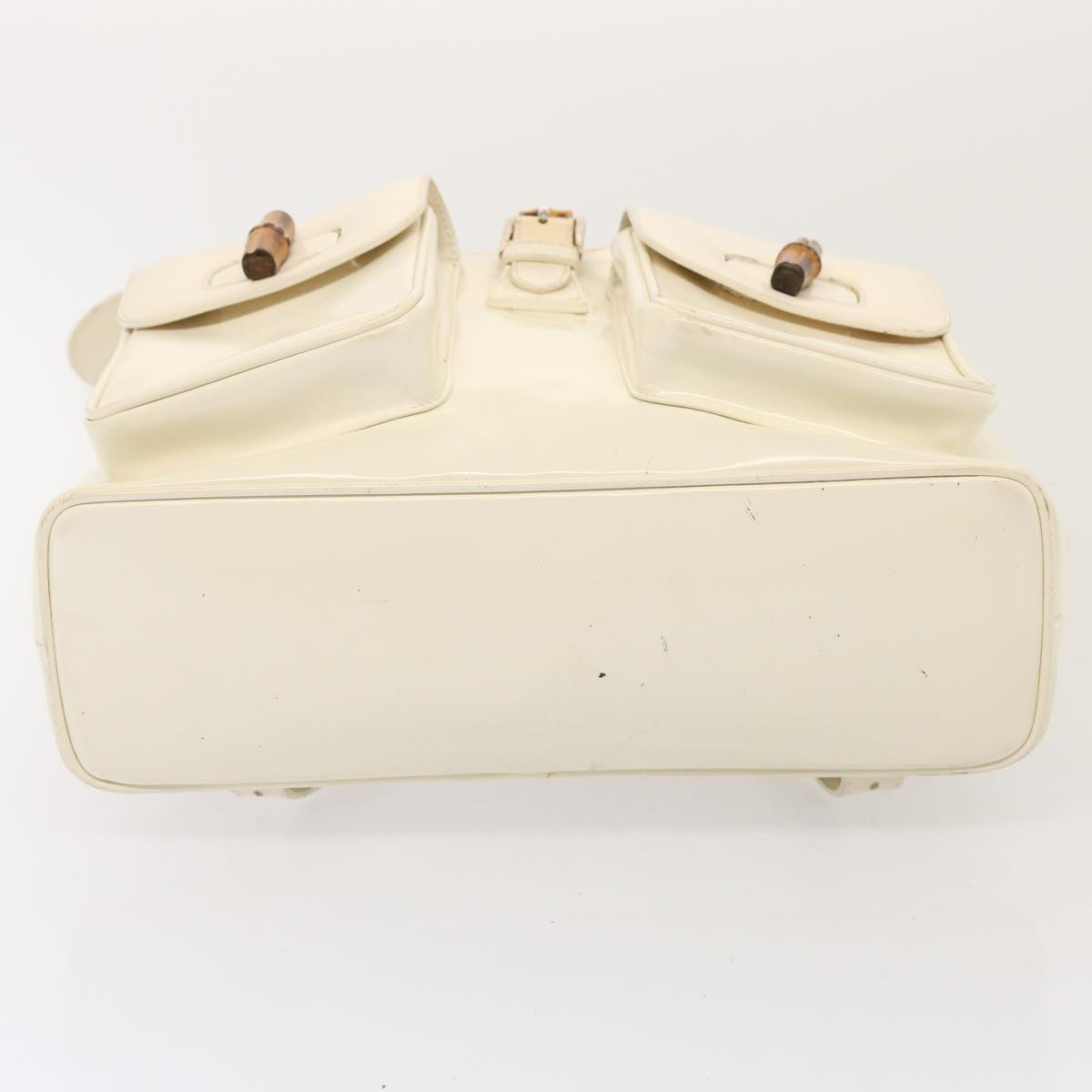 GUCCI Bamboo Backpack Patent leather White 003 2058 0016 5 75834