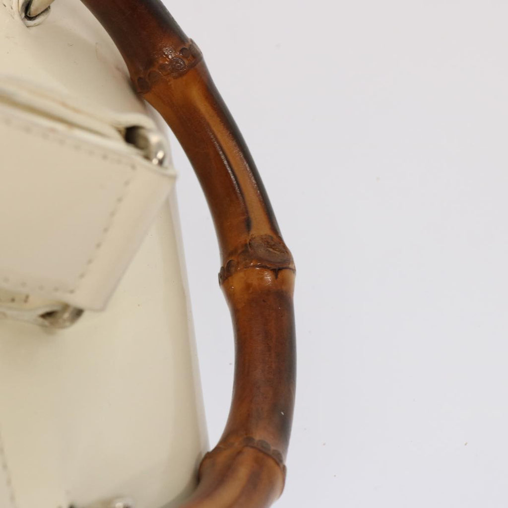 GUCCI Bamboo Backpack Patent leather White 003 2058 0016 5 75834