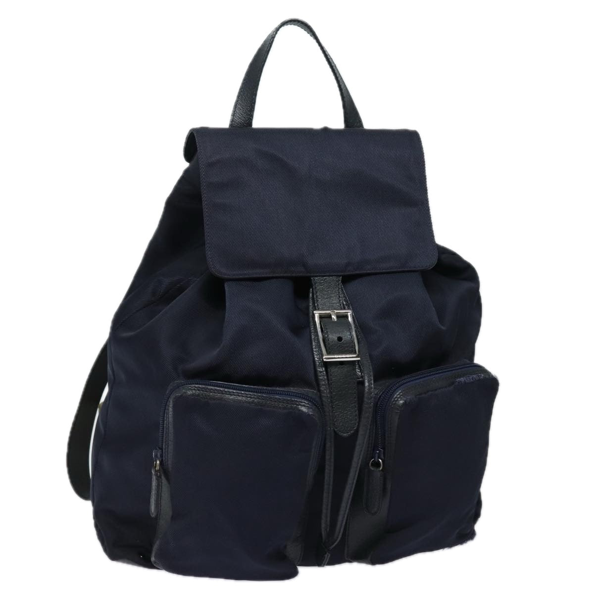 GUCCI Backpack Nylon Leather Navy 019 2058 0173 5 75835