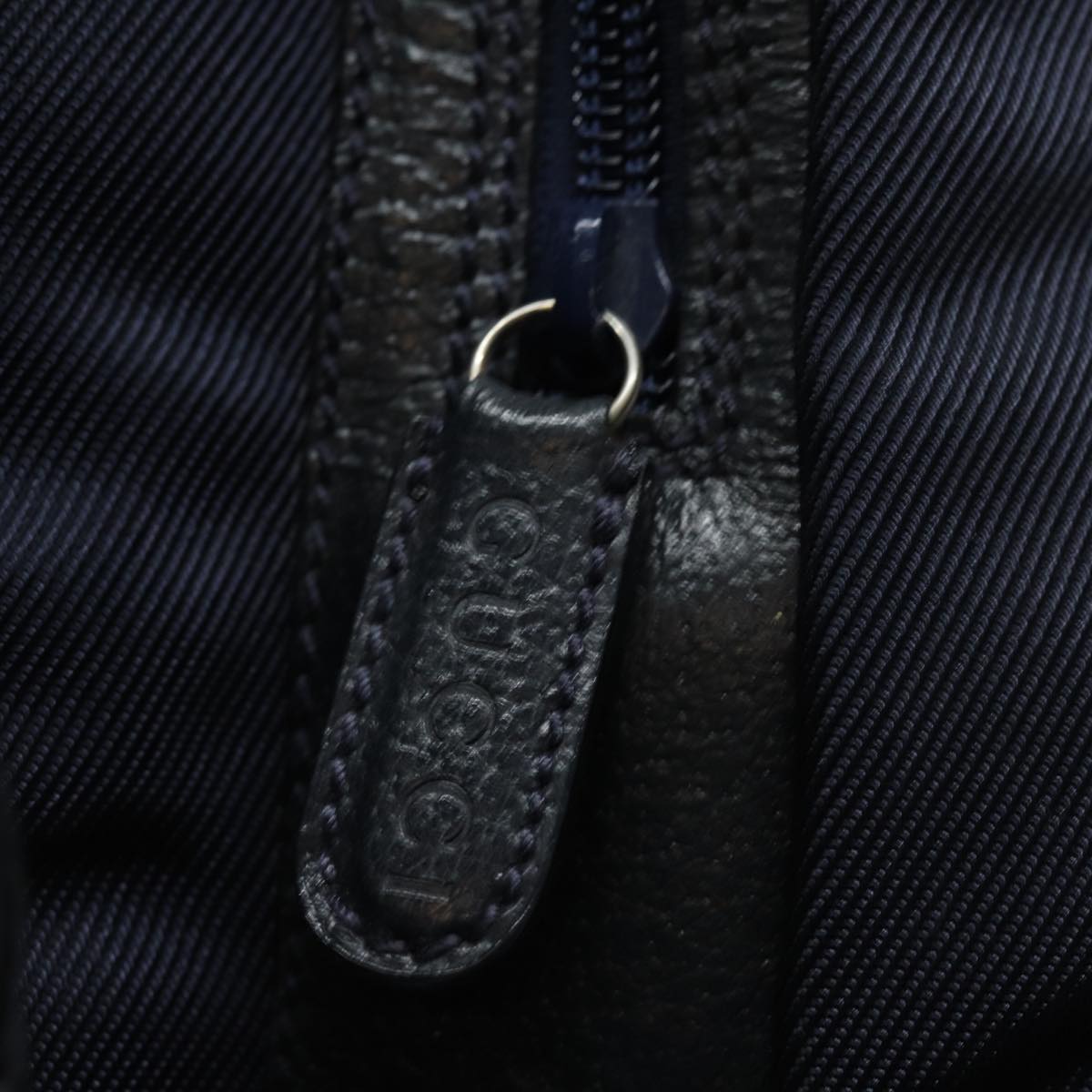 GUCCI Backpack Nylon Leather Navy 019 2058 0173 5 75835