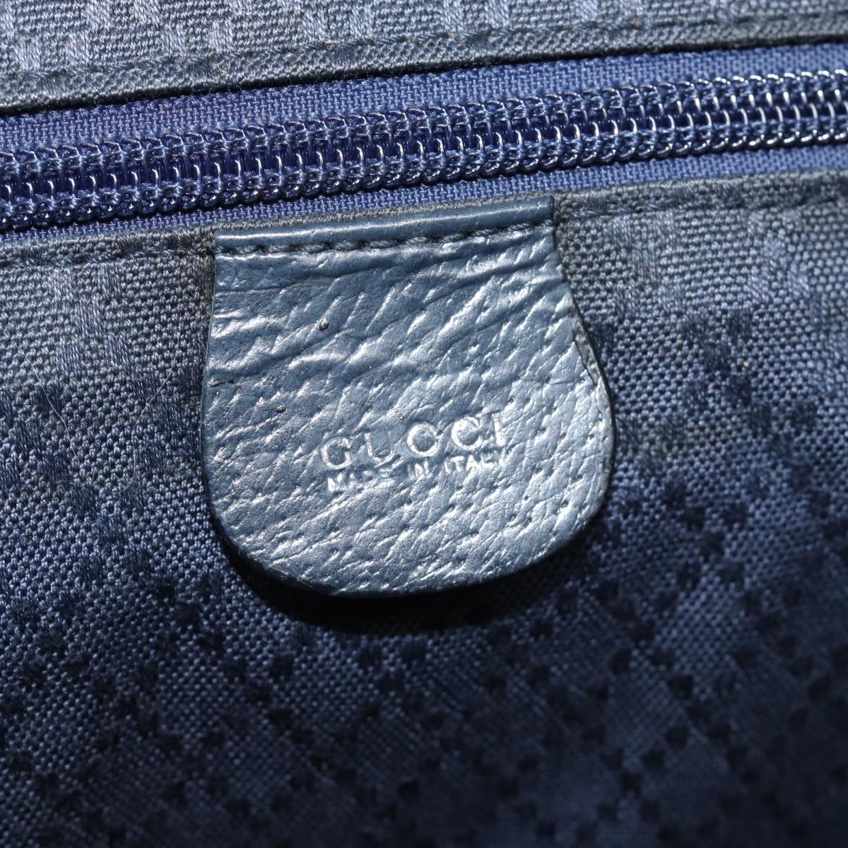 GUCCI Backpack Nylon Leather Navy 019 2058 0173 5 75835