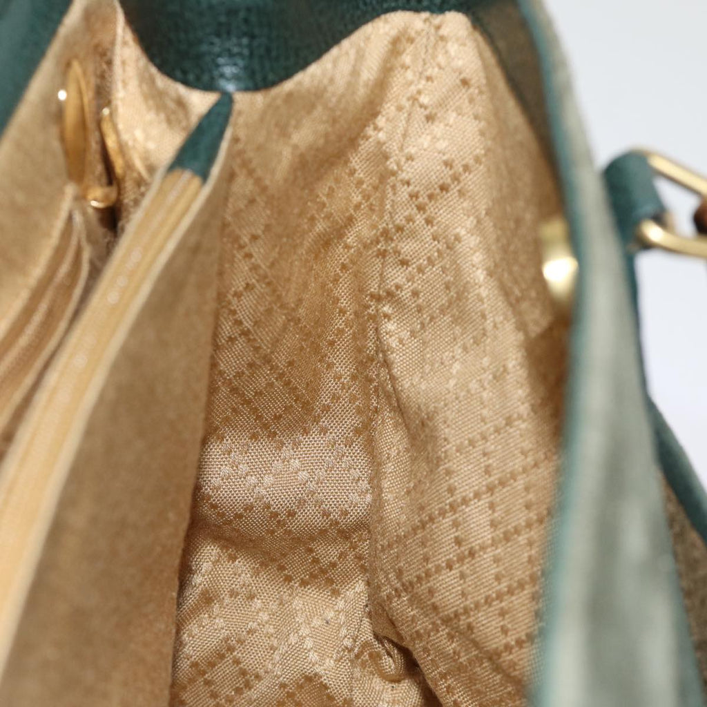 GUCCI Bamboo Tote Bag Suede Leather 2way Khaki 002 2855 0322 0 75836