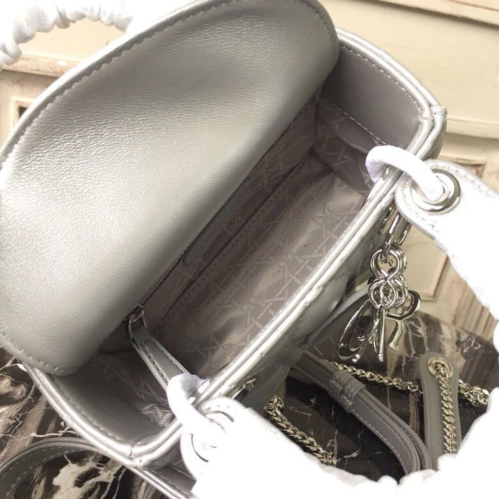 GLAMI Mini Lady Bag with Chain Silver Hardware Spring/Summer Collection, Pearl Gold, For Women WomenÃ¢â‚¬â„¢s Handbags, 18cm CD