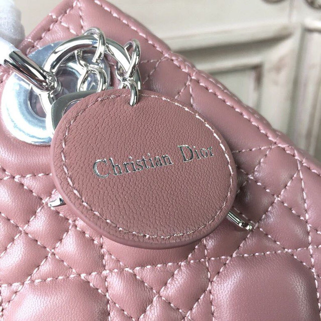 GLAMI Mini Lady Bag with Chain Silver Hardware Dusty Pink For Women 6.5in/17cm CD