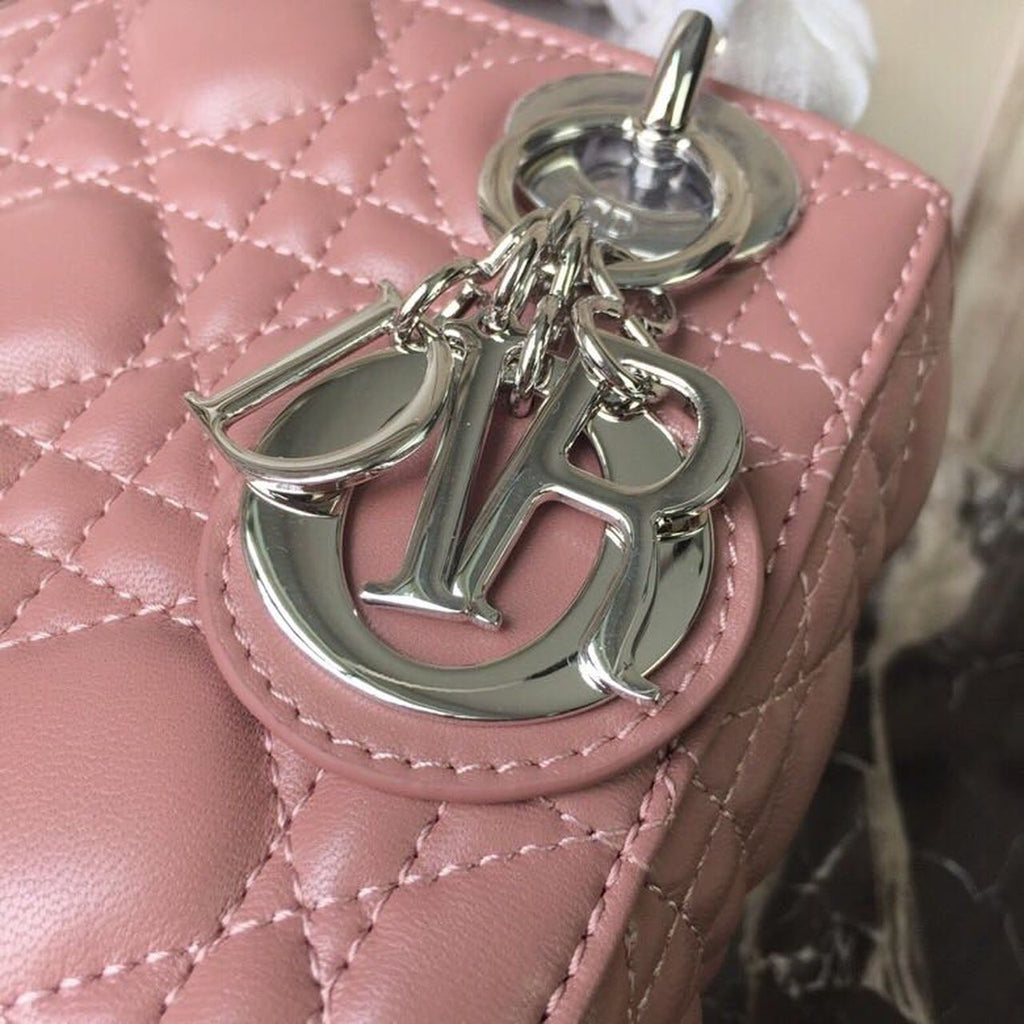 GLAMI Mini Lady Bag with Chain Silver Hardware Dusty Pink For Women 6.5in/17cm CD