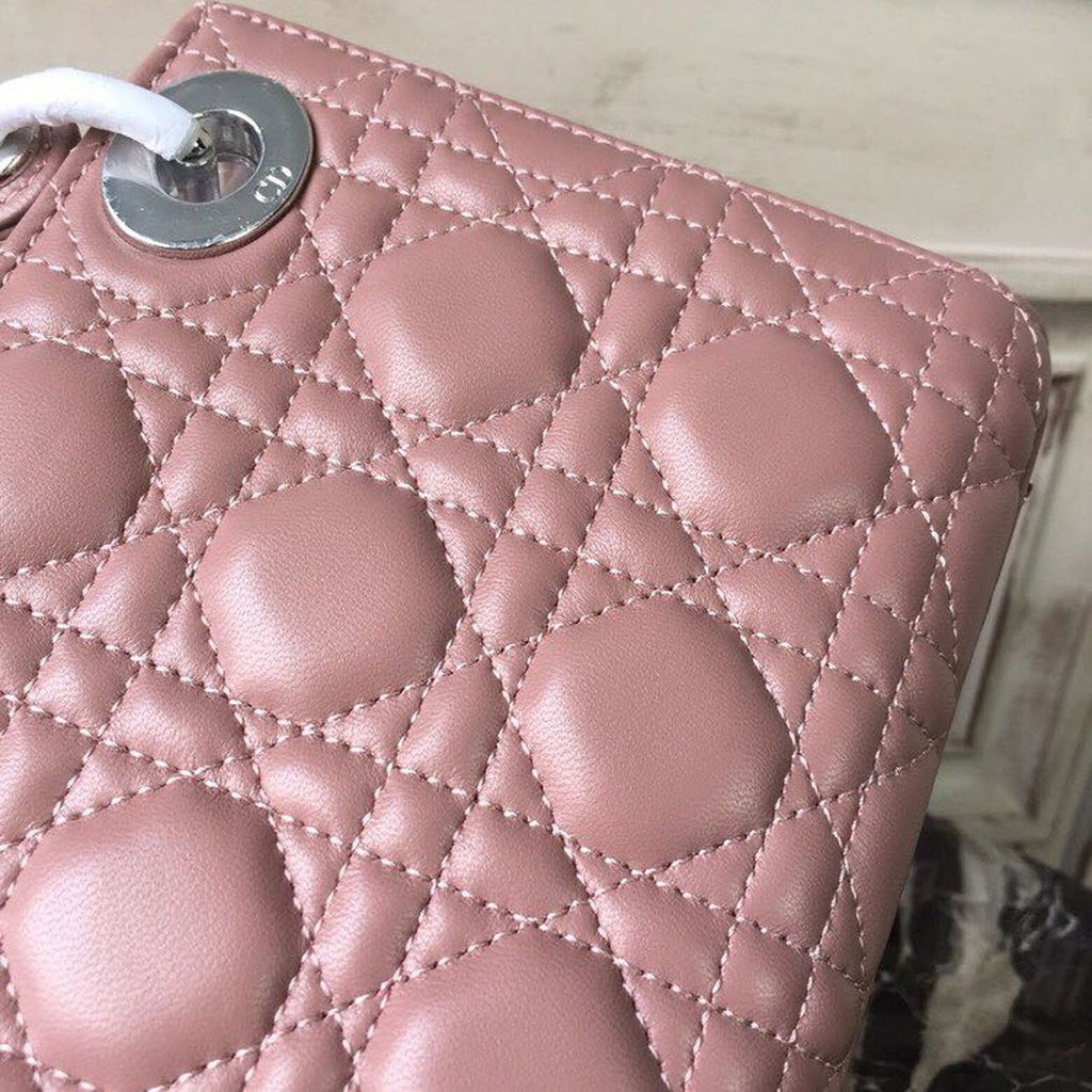 GLAMI Mini Lady Bag with Chain Silver Hardware Dusty Pink For Women 6.5in/17cm CD