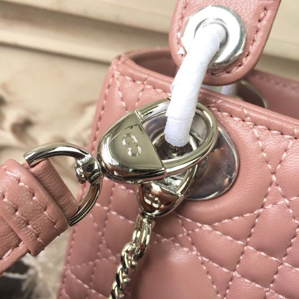 GLAMI Mini Lady Bag with Chain Silver Hardware Dusty Pink For Women 6.5in/17cm CD