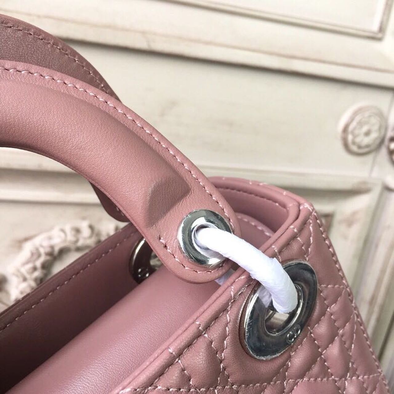 GLAMI Mini Lady Bag with Chain Silver Hardware Dusty Pink For Women 6.5in/17cm CD