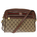 GUCCI GG Supreme Web Sherry Line Shoulder Bag PVC Beige Red 001 56 75881
