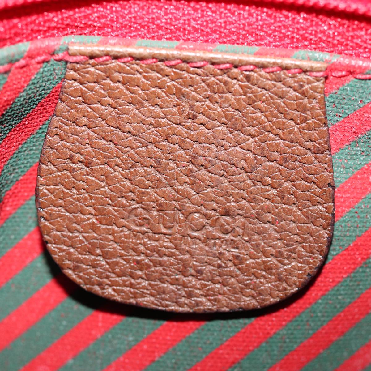 GUCCI GG Supreme Web Sherry Line Shoulder Bag PVC Beige Red 001 56 75881