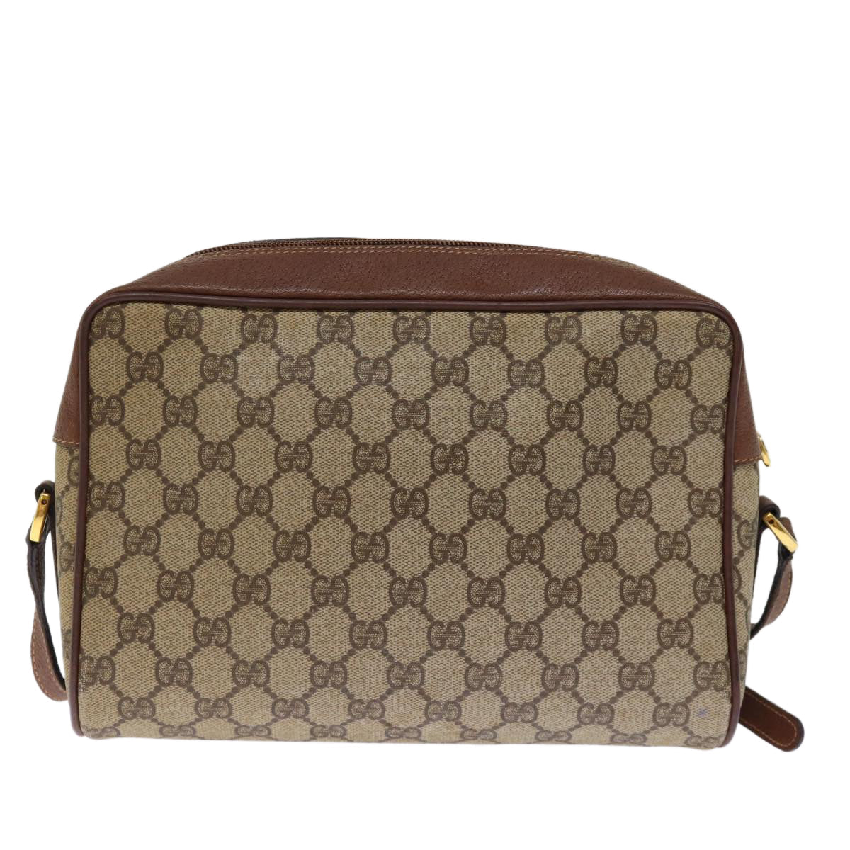 GUCCI GG Supreme Web Sherry Line Shoulder Bag PVC Beige Red 001 56 75881
