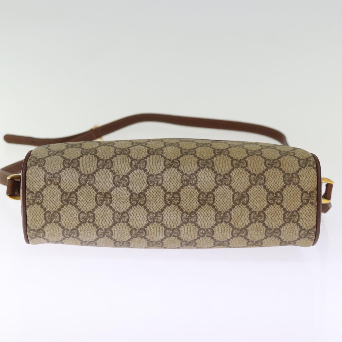 GUCCI GG Supreme Web Sherry Line Shoulder Bag PVC Beige Red 001 56 75881