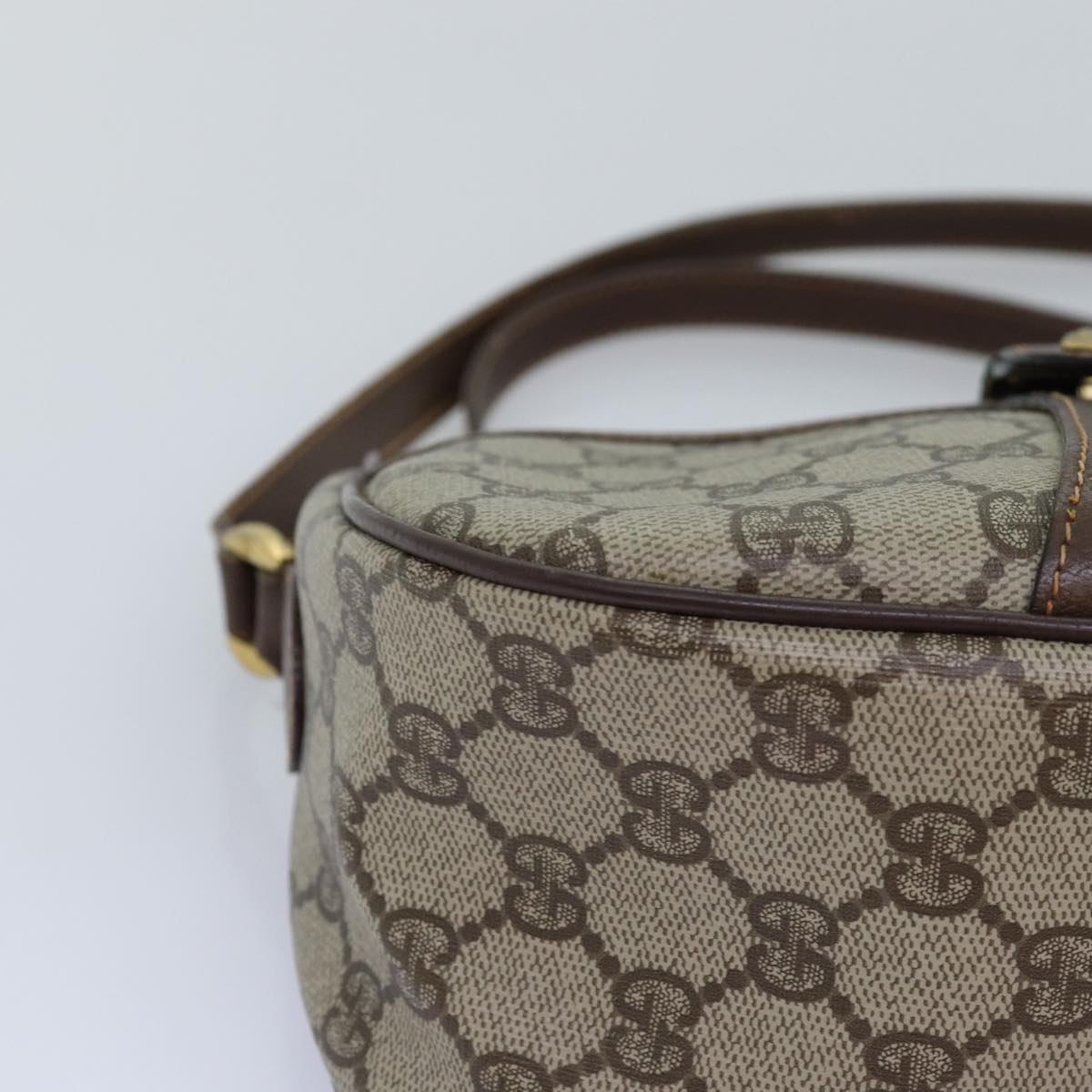 GUCCI GG Supreme Web Sherry Line Shoulder Bag PVC Beige 89 02 032 75885