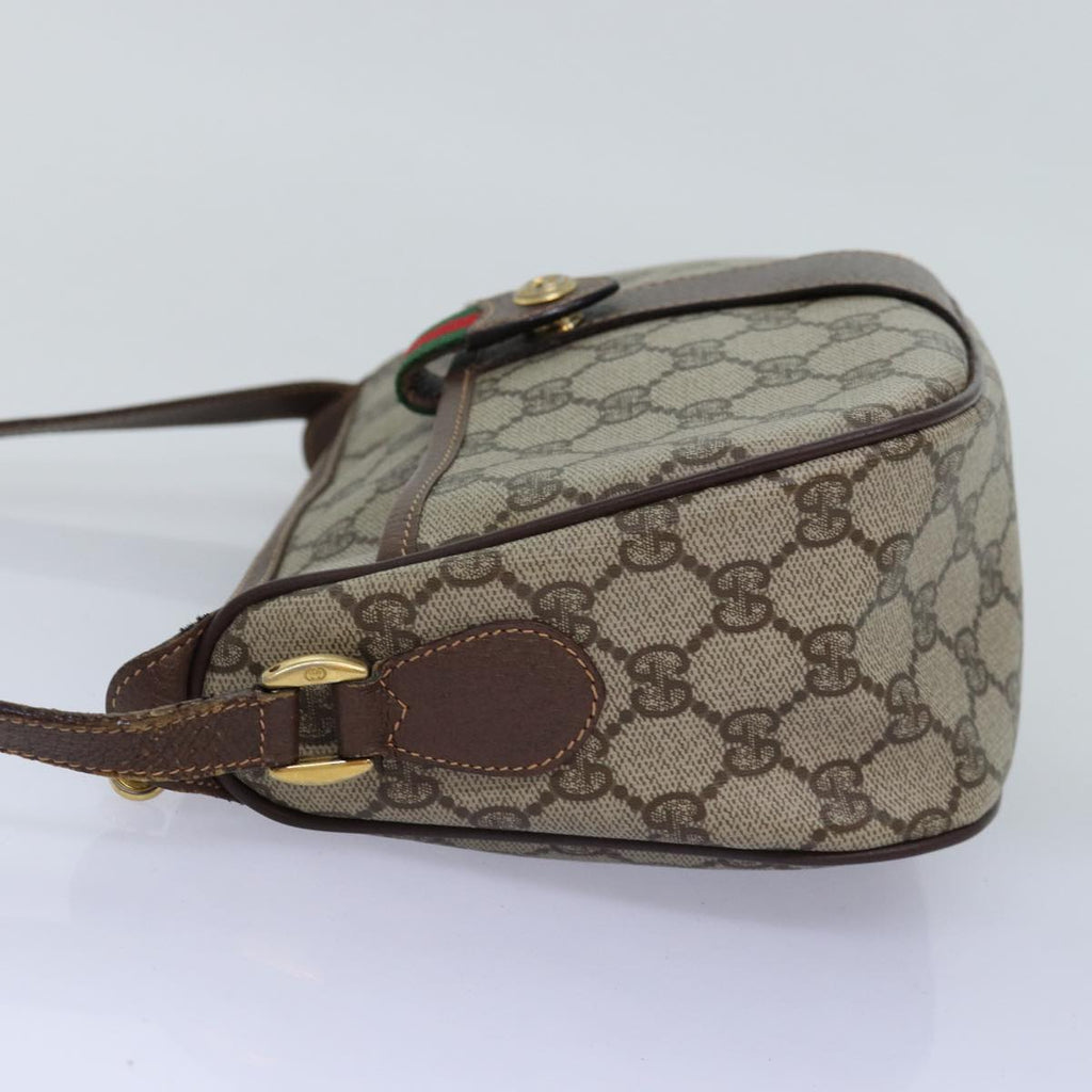 GUCCI GG Supreme Web Sherry Line Shoulder Bag PVC Beige 89 02 032 75885