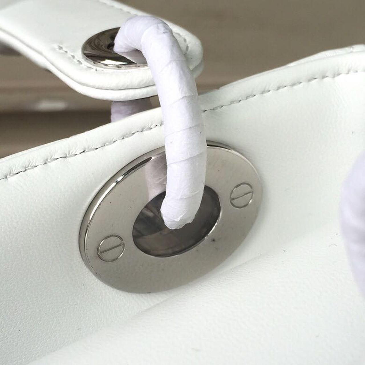 GLAMI Small Lady Bag White Silver Hardware For Women 20cm/8in CD M0538BCAL_M030