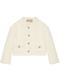 GUCCI Tweed Jacket with Signature Interlocking G Buckle