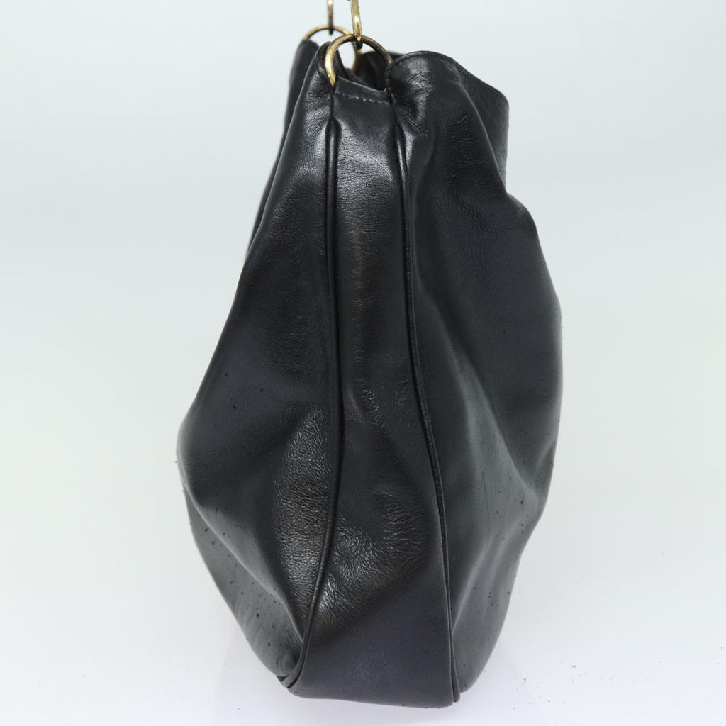 GUCCI Bamboo Shoulder Bag Leather Black 001 1998 1577 75956