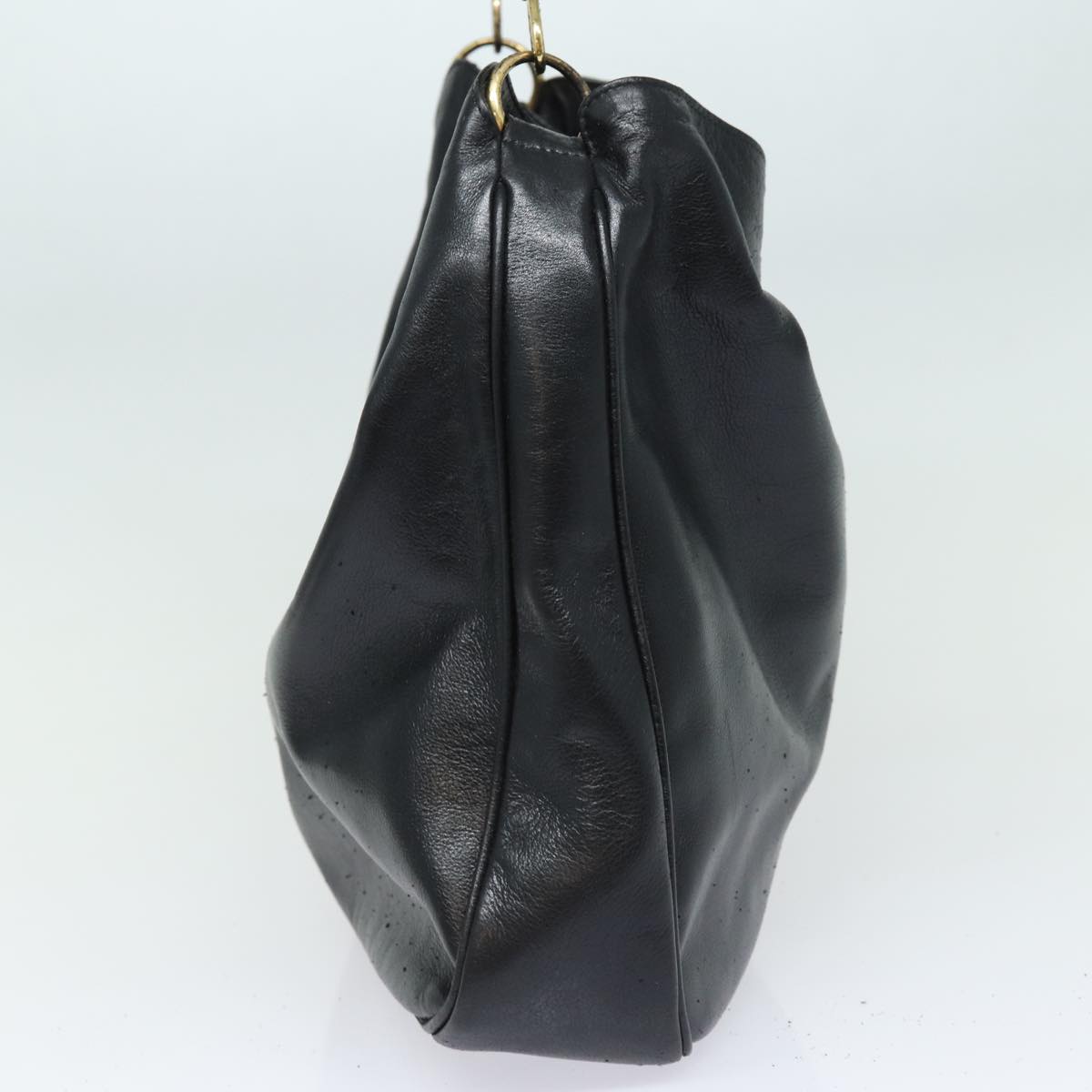 GUCCI Bamboo Shoulder Bag Leather Black 001 1998 1577 75956