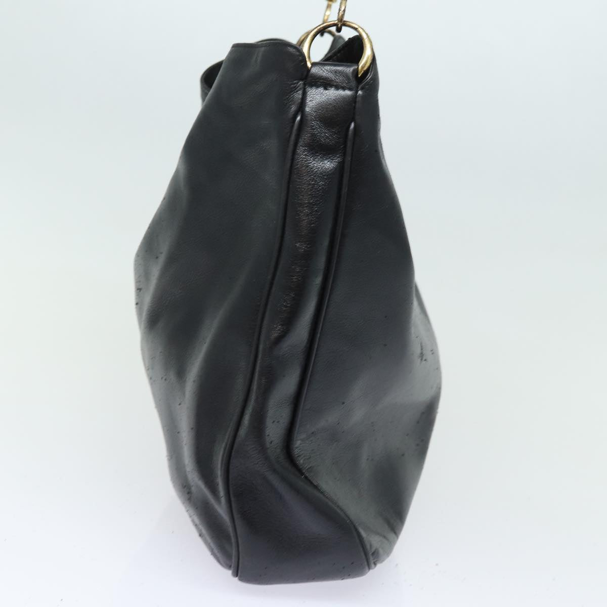 GUCCI Bamboo Shoulder Bag Leather Black 001 1998 1577 75956
